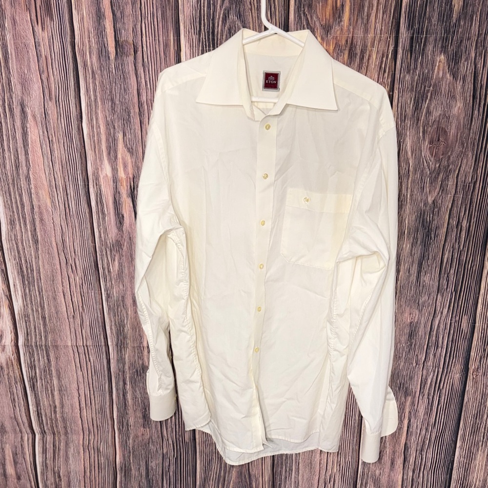 Eton Men’s Dress Shirt – Off White / Cream – XL